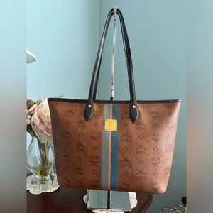 Authentic MCM Choco Viseto PM Size Tote Bag